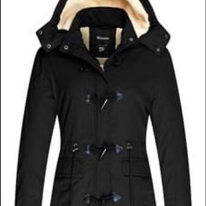 Winter Thicken Jacket Cotton Coat w Removable Hood